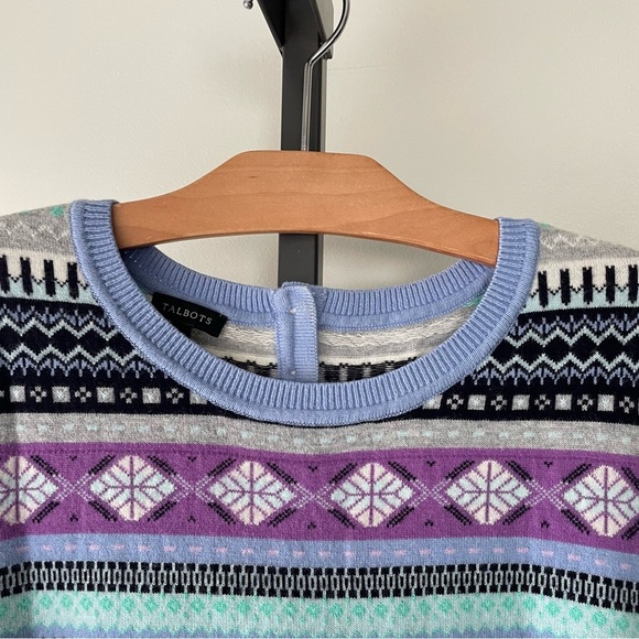 Talbots Lambswool Blend Fair Isle Sweater Womens Size Large - Picture 6 of 8